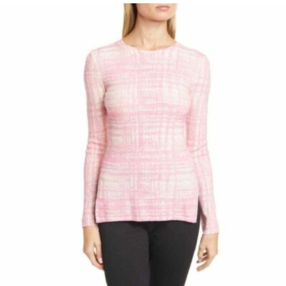 BOSS Merino Superfine S Felenor Pink mixed media woman tunic gorpcore